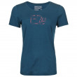 Дамска тениска Ortovox 120 Cool Tec Leaf Logo Ts W тъмно син