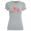 Дамска тениска Salewa Lines Graphic Dry W T-Shirt. сив/червен