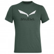 Мъжка тениска Salewa Solidlogo Dri-Rel M S/S Tee тъмно сив DeepForestMelange