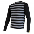 Функционална мъжка тениска  Sensor Merino Wool Active дълъг ръкав черен/сив BlackStripes