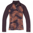 Дамска функционална тениска Smartwool W Merino 250 Bl Pattern 1/4 Zip Boxed оранжев/винен SunsetCoralPalm