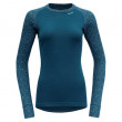 Дамска тениска Devold Duo Active Woman Shirt синьо/бял Flood