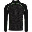 Функционална мъжка тениска  Zulu Merino 240 Zip Long черен/зелен