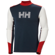 Функционална мъжка тениска  Helly Hansen Lifa Merino Midw Logo бял/син Offwhite