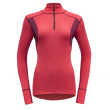 Дамска тениска Devold Hiking Half Zip Neck розов/бордо Poppy/Beetroot