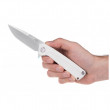 Нож Acta non verba Z100 Stonewash/Plain Edge G10 бял White