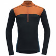 Функционална мъжка тениска  Devold Lauparen Merino 190 Zip Neck Man оранжев/черен