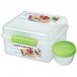 Кутия за храна Sistema Lunch Cube Max with Yogurt Pot зелен