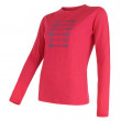 Дамска тениска Sensor Merino Wool PT Стрели дълъг ръкав розов Magenta