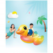 Надуваем дюшек патица Intex Baby Duck Ride-On