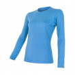 Дамска тениска Sensor Merino Wool Active дълъг ръкав светло син Blue