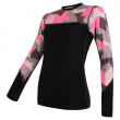 Дамска функционална тениска Sensor Merino Impress (long sleeve) черно/розово Black/Camo