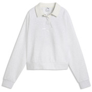 Дамски суитшърт Puma CLASS Relaxed Longsleeve Polo FL бял White Glow Heather