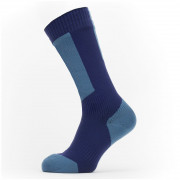 Водоустойчиви чорапи SealSkinz WP Cold Weather Mid Lenght + Hydrostop син NavyBlue/Red