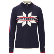 Дамски пуловер Dale of Norway Nåle Fem Sweater синьо/бял Navy Offwhite Red Rose