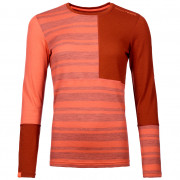 Дамска функционална тениска Ortovox W's 185 Rock'N'Wool Long Sleeve оранжев Coral