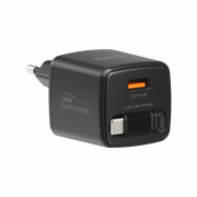 Адаптор Swissten SlideCharge Gan 30W, 1X USB-A 18W черен černá