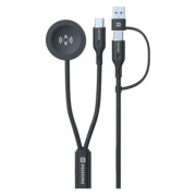 Кабел за зареждане и пренос на данни Swissten Wireless magnetic charging cable 2in1 for Samsung Watch + USB-C 1,2 m