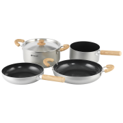 Комплект прибори Outwell Feast Ceramic Set XL сребърен Black & Grey