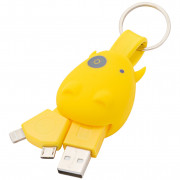Ключодържател Munkees USB Ключодържател Smart Charger жълт Yellow