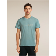 Функционална мъжка тениска Icebreaker Merino Blend Core SS Tee Single Line Camp светло син BLUE ASH