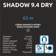Въже за алпинизъм Camp Shadow 9.4 Dry - 60m