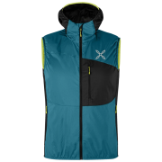 Мъжка жилетка Montura Traccia Octa Hooded Vest черен/ тюркоазен SteelBlue/SunnyLime