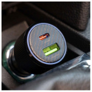 Адаптор Swissten Car Charger USB-C PD + USB-A, 63W + cabel USB-C / USB-C, 1 m