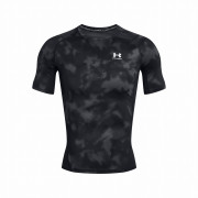 Функционална мъжка тениска  Under Armour HG Armour Printed SS черен/сив Black/White