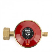 Регулатор за налягане Gimeg Universální regulátor tlaku plynu s tlakovou pojistkou Gimeg 30 Mbar Kombi se závitem 1/4" червен