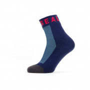 Водоустойчиви чорапи SealSkinz WP Warm Weather Ank Lenght + Hydrostop син/сив NavyBlue/Gray/Red