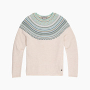 Дамски пуловер Royal Robbins Westlands Fairisle Crew бежов Chalk Htr Manzanita Pt