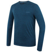 Мъжка тениска MOOA MerinoSilk 160 long син lagoon blue melange