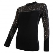 Дамска функционална тениска Sensor Merino Impress (long sleeve) черен Black/Pattern