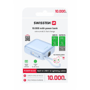 Външно зарядно устройство Swissten Space 10000 mAh USB-C + Lightning син modrá