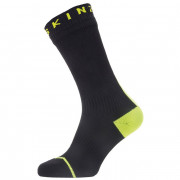 Водоустойчиви чорапи SealSkinz WP All Weather Mid + Hyd черен Black/NeonYellow