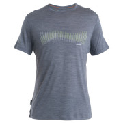 Функционална мъжка тениска  Icebreaker Men Merino 125 Cool-Lite™ Sphere III SS Tee Terrain Lines сив Graphite Heather