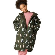 Детски дъждобран Regatta Junior Changing Robe Dark Khaki Cat Dog