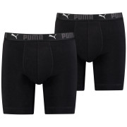 Мъжки боксерки Puma Sport Cotton Long Boxers 2P черен Black