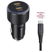 Адаптор Swissten Car Charger 2X USB-C PD, 50W + cabel USB-C / USB-C, 1 m