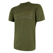 Мъжка тениска Sensor Merino Wool Active PT Track (short sleeve) тъмно зелен Safari