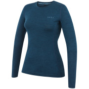 Дамска тениска MOOA MerinoSilk 160 long син lagoon blue melange