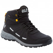 Мъжки туристически обувки Jack Wolfskin Woodland 2 Texapore Mid M черен/жълт