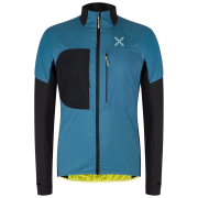 Функционален мъжки суитшърт Montura Traccia Octa Maglia черен/ тюркоазен SteelBlue/SunnyLime