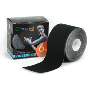 Кинезио тейп лента BronVit Sport Kinesio Tape classic 5 cm x 6m черен