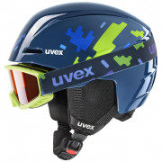 Комплект  каска и очила Uvex Viti set син/зелен