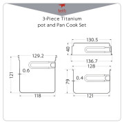 Комплект прибори Keith Titanium Titanium pot and Pan Cook Set 3-Piece