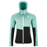 Дамско яке Ortovox Fleece Rib Hoody W светло син aquatic ice