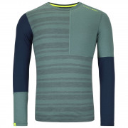 Функционална мъжка тениска  Ortovox 185 Rock'N'Wool Long Sleeve M сив/син