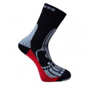 Чорапи Progress 8MB мерино вълна черен/червен Black/Gray/Red